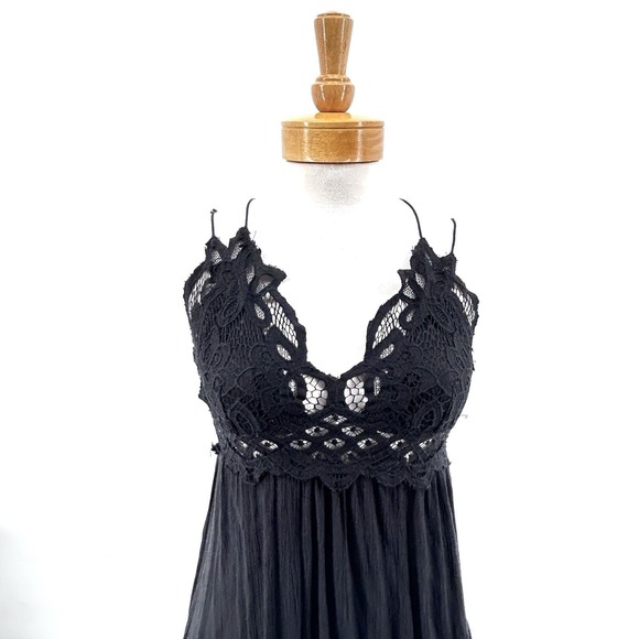 FP One Women Lace Slip Dress M Black Lacey Goth Whimsigoth Fairy Grunge Coquette - Picture 3 of 9